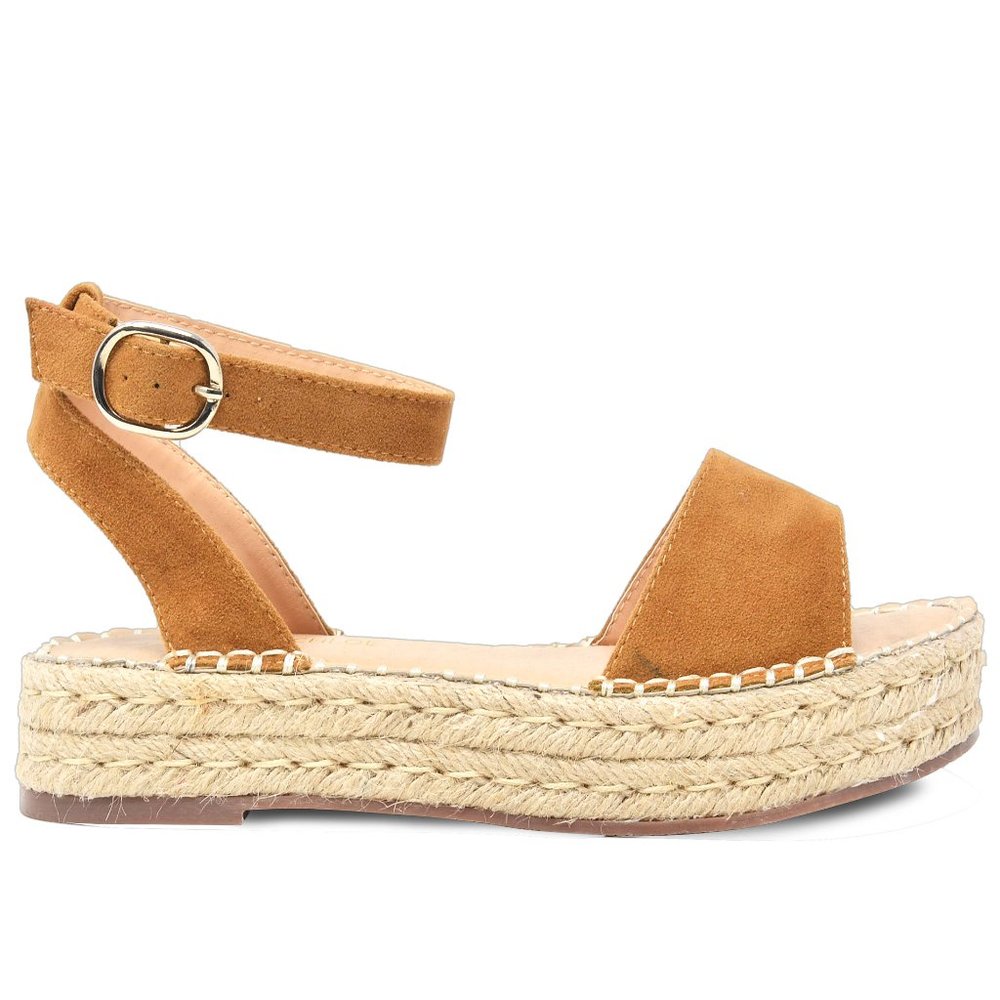 ESPADRILLE FLATS WITH ELASTIC STRAPS
